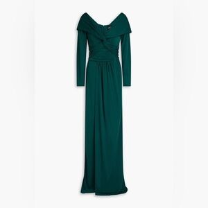 ZAC POSEN Twist-front Draped Jersey Gown Dress Size 12